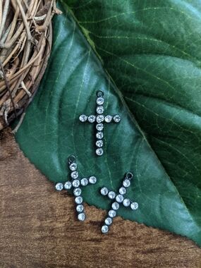 (7/$25) 3x Rhinestone Cross Charms ✝️💎 DIY Jewelry Making Pendants